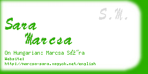 sara marcsa business card